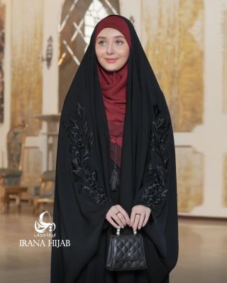 چادر عربی آستین گلدوزی بشری