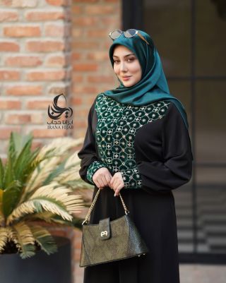 عبا نرگس مشکی سبز