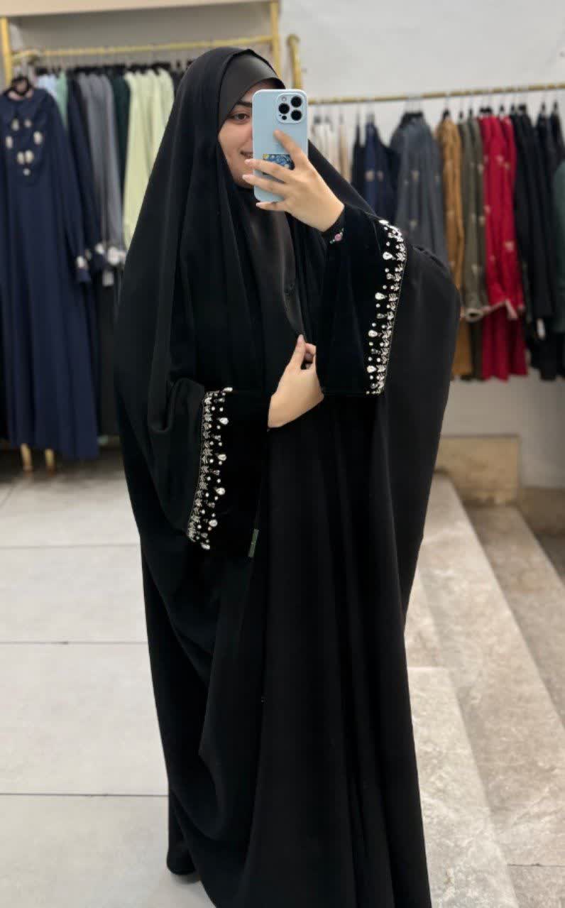 چادر عربی عبایی مخمل جواهر